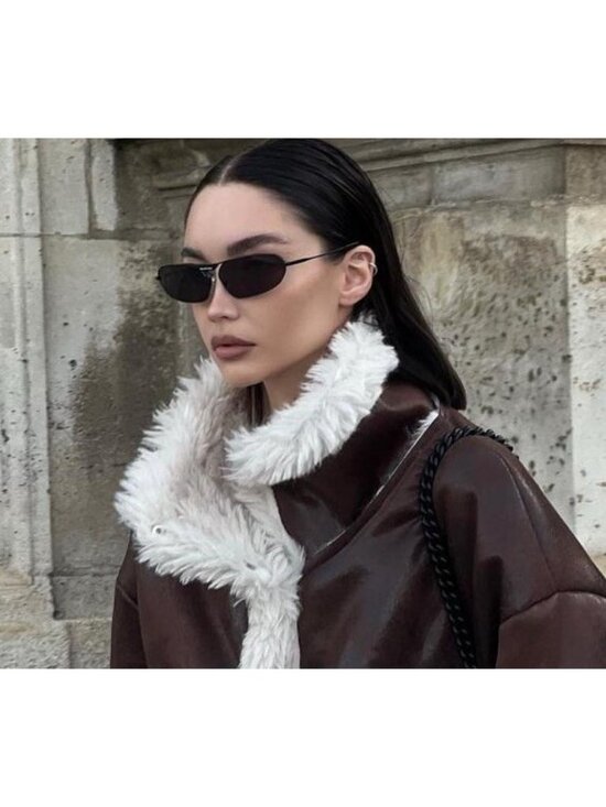 Balenciaga BB0245S 002 Sunglasses Silver Geometric Frame, Silver Mirror Lenses main image 8